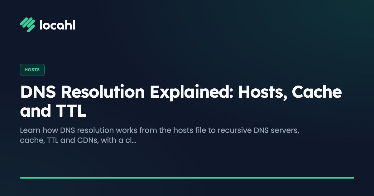 DNS Resolution Explained: Hosts, Cache and TTL