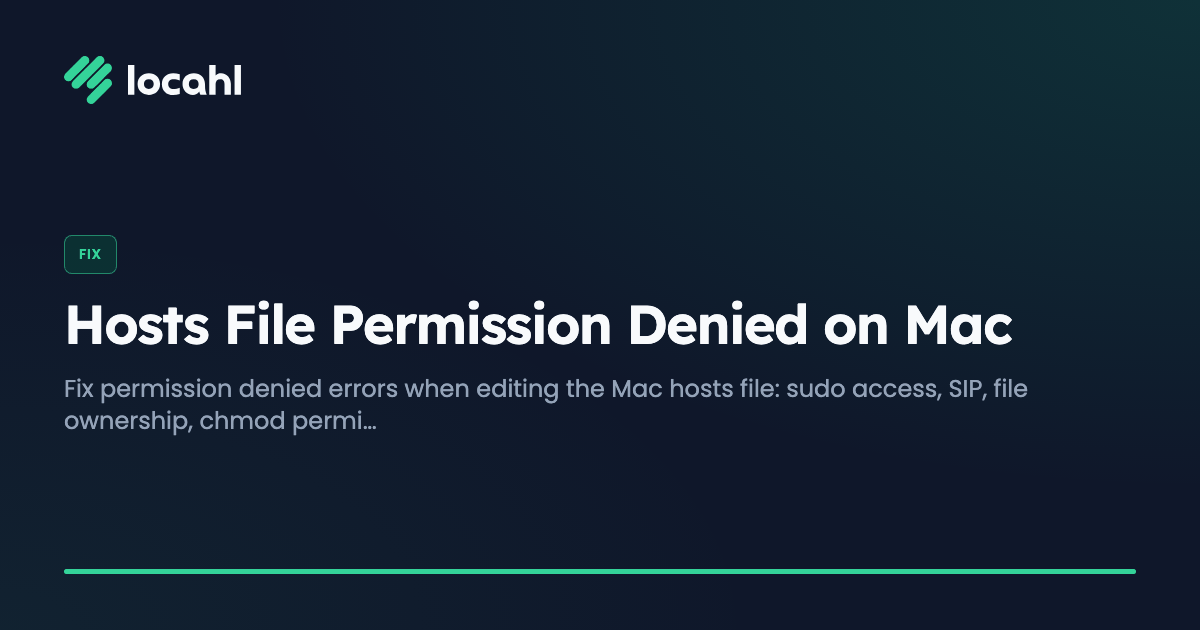 Hosts File Permission Denied on Mac