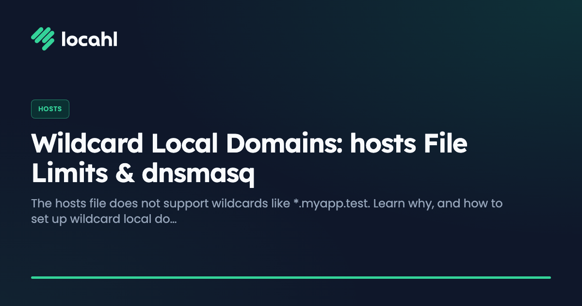 Wildcard Local Domains: hosts File Limits & dnsmasq