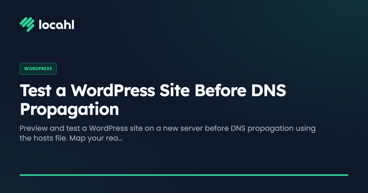 Test a WordPress Site Before DNS Propagation