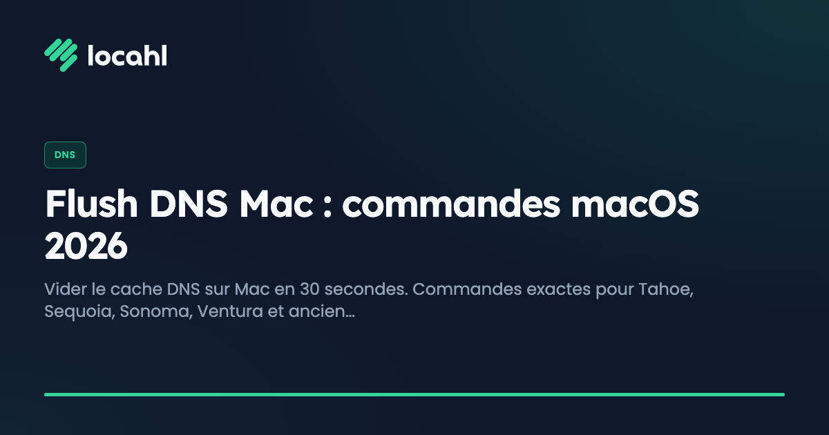 Flush DNS Mac : commandes macOS 2026
