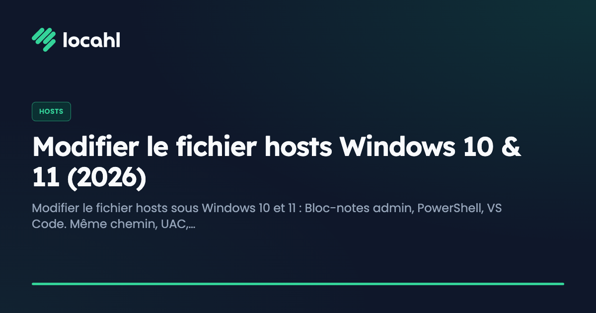 Modifier le fichier hosts Windows 10 & 11 (2026)