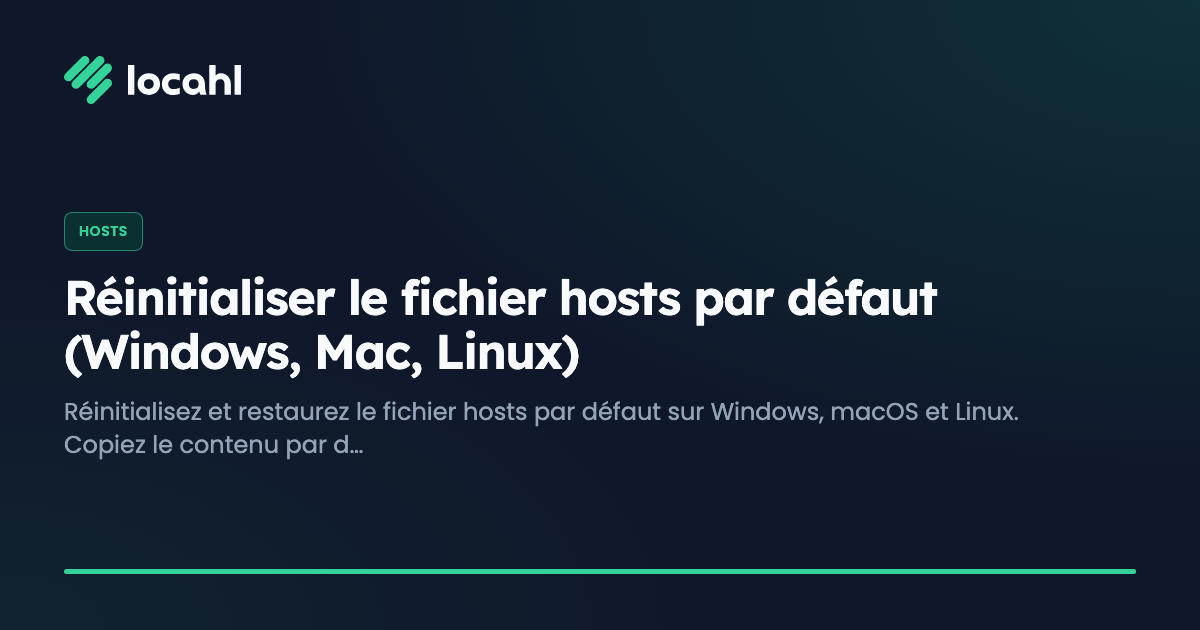 Réinitialiser le fichier hosts par défaut (Windows, Mac, Linux)