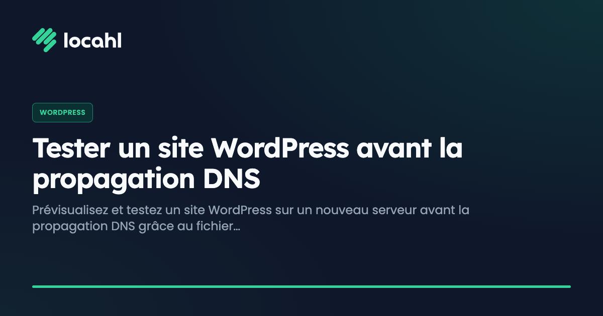 Tester un site WordPress avant la propagation DNS