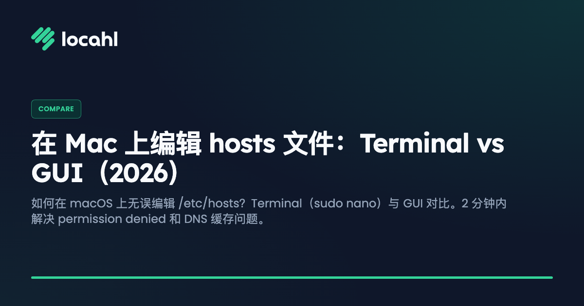 在 Mac 上编辑 hosts 文件:Terminal vs GUI(2026)